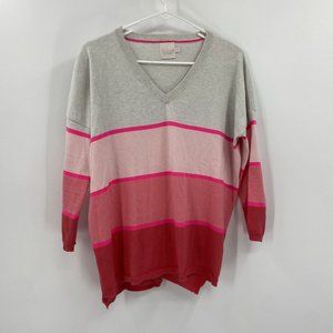 Whisper By Brodie Pink Striped Sweater Small